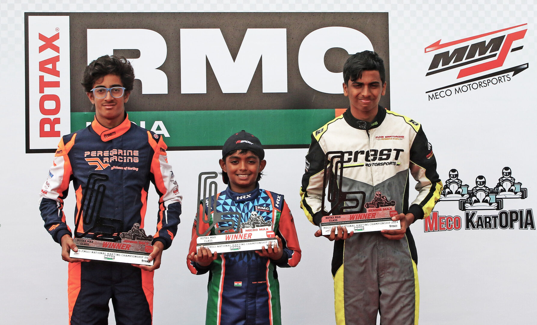 The winners (left to right) - Nikhilesh Raju (Junior Max), Rivaan Dev Preetham (Micro Max) and Akshat Misra (Senior Max) (June 9)