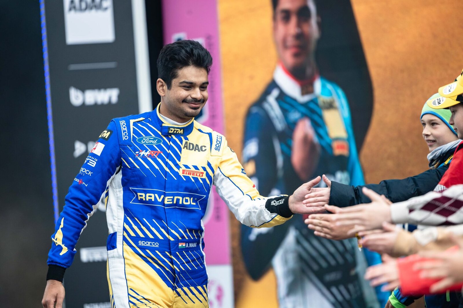 Arjun Maini meets his fans during DTM Pre Season Test at the Red Bull Ring.