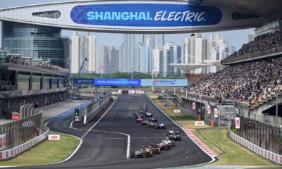 Stoffel Vandoorne, DS Penske, DS E-Tense FE23, leads Jake Hughes, NEOM McLaren Formula E Team, e-4ORCE 04, and Antonio Felix da Costa, TAG Heuer Porsche Formula E Team, Porsche 99X Electric Gen3