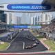 Stoffel Vandoorne, DS Penske, DS E-Tense FE23, leads Jake Hughes, NEOM McLaren Formula E Team, e-4ORCE 04, and Antonio Felix da Costa, TAG Heuer Porsche Formula E Team, Porsche 99X Electric Gen3