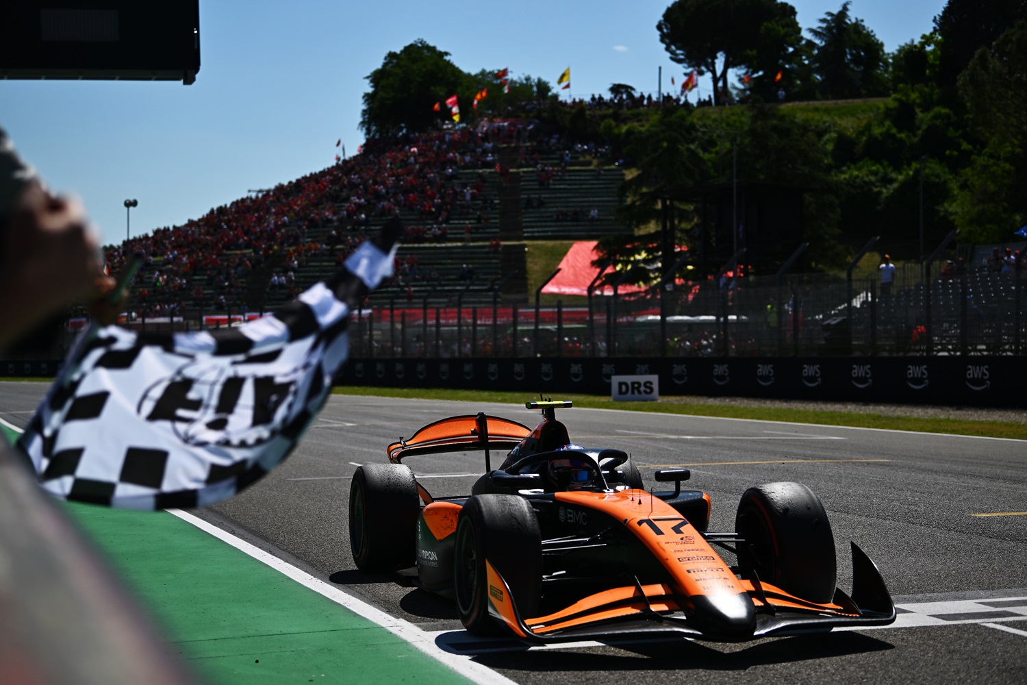 Alex Dunne wins the Formula 2 Feature Race in Imola.