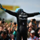 George Russell celebrates after winning the Canadian Grand Prix
